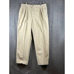 Charleston Khakis Winter Heavier Weight Pants 36R Beige Tan Cuffed USA